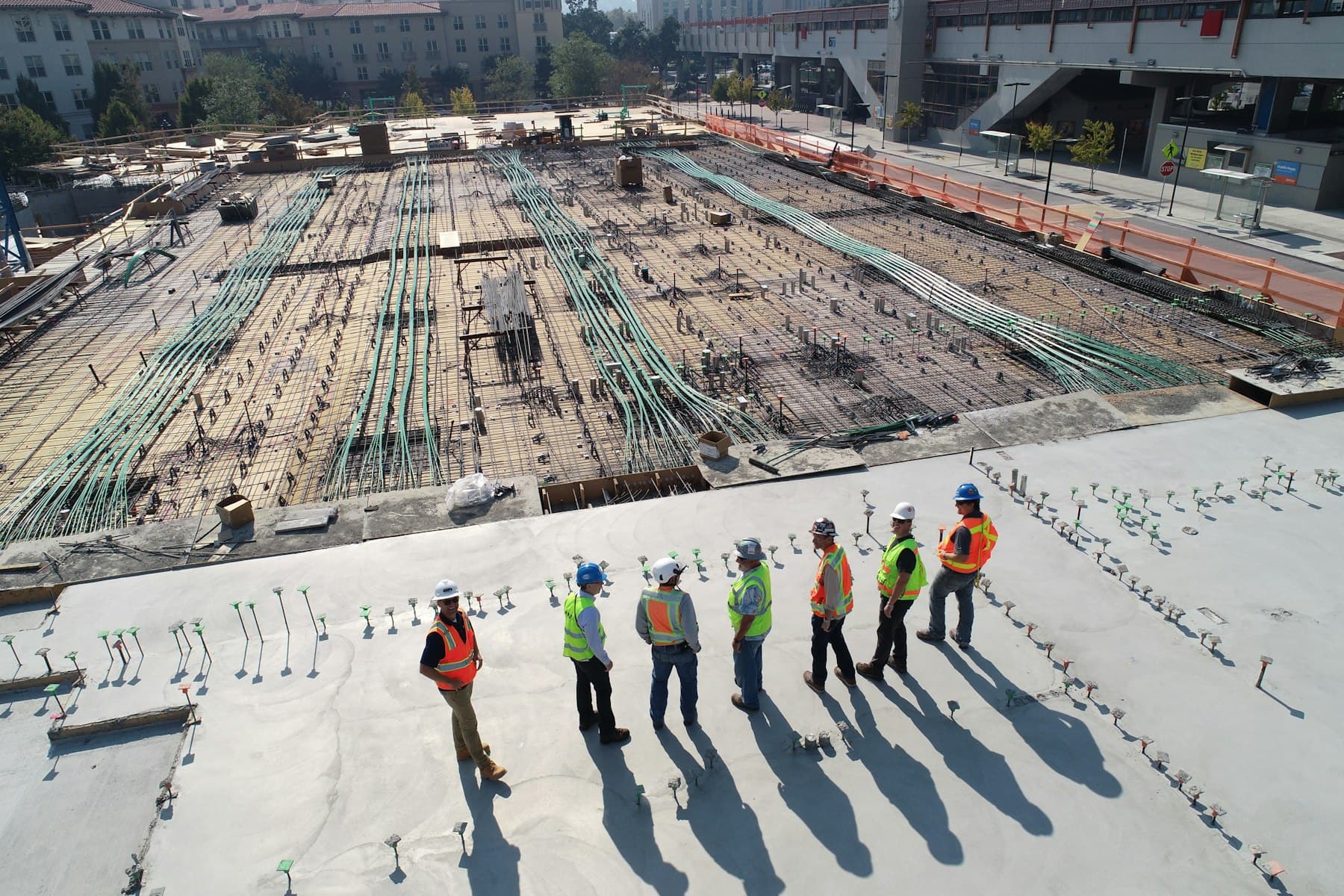 Project team overseeing a large construction site